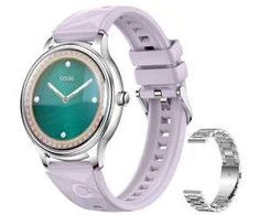 Išmanusis laikrodis COLMI L28 Smart Watch (Sidabrinis-violetinė + sidabrinis steel strap)