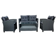 Lauko baldų komplektas None Sodo baldų komplektas. juodas. 4 seats
