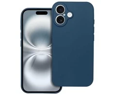 Forcell OEM dėklas, skirtas iPhone 16, minkštas, tamsus, mėlynas