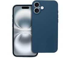 OEM dėklas, skirtas iPhone 16 PLUS, minkštas, tamsus, mėlynas