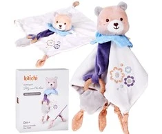 Jokomisiada Soft Cuddle Toy TEDDY with Blanket and Teether – Baby Gift ZA5879