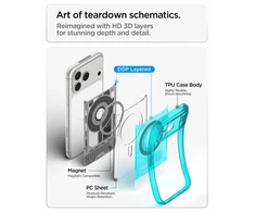 Dėklas SPIGEN case ULTRA HYBRID compatible with MagSafe for IPHONE 17 Pro/18 Pro c-one bondi mėlynas