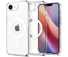Dėklas Spigen Crystal Hybrid MagSafe, skaidriai baltas - iPhone 16e