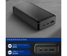 Spigen EA3020 20000mAh 30W Power Bank – juodos spalvos