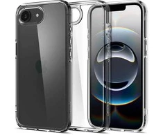 Spigen Ultra Hybrid iPhone 16e dėklas – skaidrus