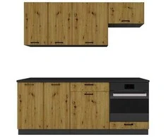STOLKAR Cosmo Design ANIKA kitchen furniture set, artisan oak/graphite 2.0