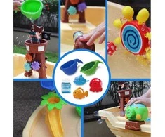 Jokomisiada Vanduo table + sandbox 2 in 1 PIRATE BOAT blows soap bubbles ZA4995