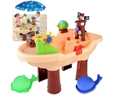 Jokomisiada Vanduo table + sandbox 2 in 1 PIRATE BOAT blows soap bubbles ZA4995