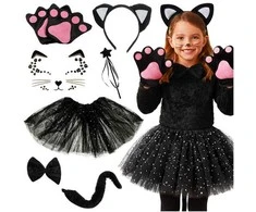 7-piece cat costume - juodas Kruzzel 26745