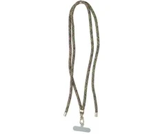 Dėklas OEM SWING (8 mm) telefono virvelė, reguliuojamo ilgio telefono pakabukas / laido ilgis 165 cm (maks. 82,5 cm kilpoje) / ant peties arba kaklo - pilkas-žalias-pink