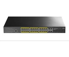 Šakotuvas Komutatorius - CUDY GS2028PS4-400W 24-Portų Gigabit L2 Valdomas PoE+ 400W 4x Gigabit Kombinuoti Prievadai