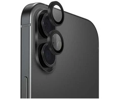 UNIQ Optix Aluminum Camera Lens Protector skirta Apple iPhone 17 su aplikatoriumi, juodos spalvos