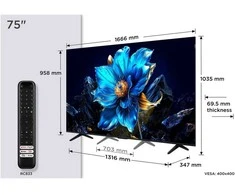 TCL P79K 75P79K televizorius 190,5 cm (75") 4K „Ultra HD“ išmanusis televizorius „Wi-Fi“ metalinis 450 cd/m²