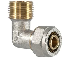 Tdm_Brass Užveržiama alkūnė 1075, 1/2″ x 16 mm x 2 mm, išor. sriegis