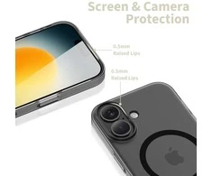 „Tech-Protect MagSlim MagSafe“ dėklas, skirtas „iPhone 17“ – matinis juodas