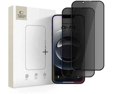 „Tech-Protect Anti Spy Glass Pro+“ 2 vnt. pakuotė, skirta „iPhone 17e / 16e / 14 / 13 Pro / 13“ - juodas