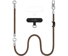 Tech-Protect C10S Crossbody phone lanyard (114 cm) + wrist strap (31 cm) - ruda-titanium