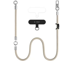 Tech-Protect C10S Crossbody Phone Lanyard (114 cm) + Wrist Strap (31 cm) - rusvai gelsvas Titanium