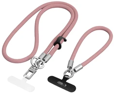 Tech-Protect C10S Crossbody Phone Lanyard (114 cm) + Wrist Strap (31 cm) - Rožinė Titanium