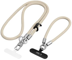 Tech-Protect C10S Crossbody Phone Lanyard (114 cm) + Wrist Strap (31 cm) - rusvai gelsvas Titanium