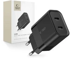 Tech-Protect C20W įkroviklis 2x USB-C PD 20W - juodas