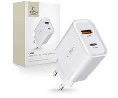 Tech-Protect C30W įkroviklis USB-C PD 30W / USB-A QC 3.0 – baltas