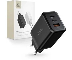 Tech-Protect C65W įkroviklis 2x USB-C PD 65W / USB-A QC 3.0 - juodas