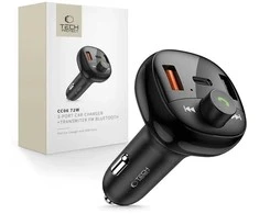 Tech-Protect CC06 3 prievadų PD72W automobilinis įkroviklis su siųstuvu - juodas