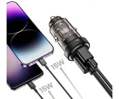 Tech-Protect CC30W automobilinis įkroviklis USB-C PD 30W / USB-A QC 3.0 – juodas