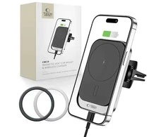 Tech-Protect CW19 MagSafe magnetinis automobilinis laikiklis su 15W indukciniu įkrovikliu orlaidei - juodas