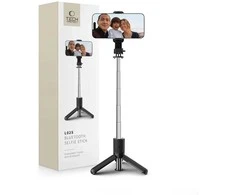 Tech-Protect L02S Bluetooth asmenukių lazdelė su trikoju iki 72cm – juoda
