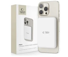 Tech-Protect LifeMag PB10 Powerbank su MagSafe 5000mAh 15W USB-C prievadu – baltas + USB-C laidas