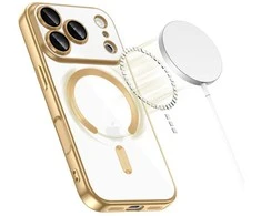 „Tech-Protect MagFlex MagSafe“ dėklas, skirtas „iPhone 17 Pro Max“ – permatomo aukso spalvos