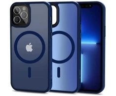 Mėlyna Tech-Protect MagMat MagSafe dėklas, skirtas iPhone 12/12 Pro – matinė tamsiai mėlyna