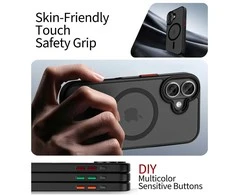 Tech-Protect MagMat XT 4-set MagSafe dėklas skirtas Apple iPhone 17 – matinis juodos spalvos