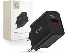 Tech-Protect NC30W įkroviklis USB-C PD 30W / USB-A QC 3.0 – juodas