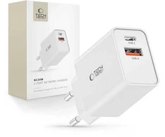 Tech-Protect NC30W USB-C PD 30W / USB-A QC 3.0 įkroviklis – baltas