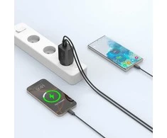 Tech-Protect NC45W-GAN 2-PORT PD45W sieninis įkroviklis - juodas