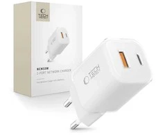 „Tech-Protect NCM33W“ 2 prievadų PD33W/QC3.0 sieninis įkroviklis - baltas