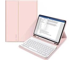 Tech-Protect SC Pen + klaviatūros dėklas su klaviatūra, skirta iPad 10.9" 2022 – rožinė