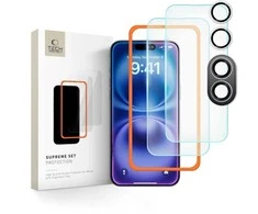 Tech-Protect Supreme Set apsauginis stiklas Apple iPhone 16 – transparent (3 vnt.)