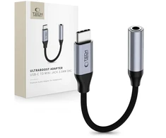 TECH-PROTECT ULTRABOOST ADAPTERIS USB-C Į MINI JACK 3.5MM DAC IRON Pilkas