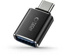 Tech-Protect UltraBoost USB-C (vyriškas) / USB-A (moteriškas) OTG adapteris – juodas