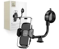 Tech-Protect V3 Long Arm automobilinis telefono laikiklis priekiniam stiklui / kabinai - juodas