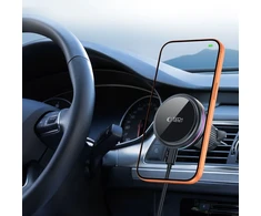 Tech-Protect V9 ArcticBoost magnetic MagSafe dashboard & vent automobilinis laikiklis su belaidžiu įkrovimu 25W QI2.2 juoda