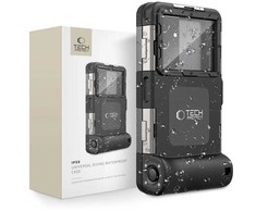 „Tech-Protect“ vandeniui atsparus dėklas IPX8, skirtas 4,7–6,7 colio; Išmanieji telefonai – juodi
