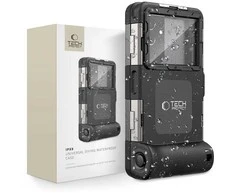 „Tech-Protect“ vandeniui atsparus dėklas IPX8, skirtas 4,7–6,7 colio; Išmanieji telefonai – juodi