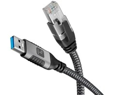 Techly ICOC U3A-RJ45-010 networking cable Juodas, Sidabrinis 1 m Cat6 F/UTP (FTP)