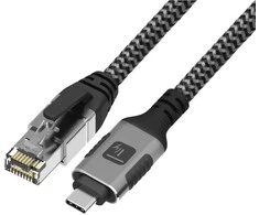 Techly ICOC U3C-RJ45-010 networking cable Sidabrinis, Juodas 1 m Cat6 F/UTP (FTP)