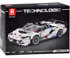 Jokomisiada Techniniai blokeliai Super sportinio automobilio Baltas CABRIOLET spoileris 348 dalys ZA5787